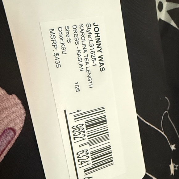 Johnny Was Karolina Black tea length Kasumi Dress with Vibrant Floral Patterns - Picture 10 of 15